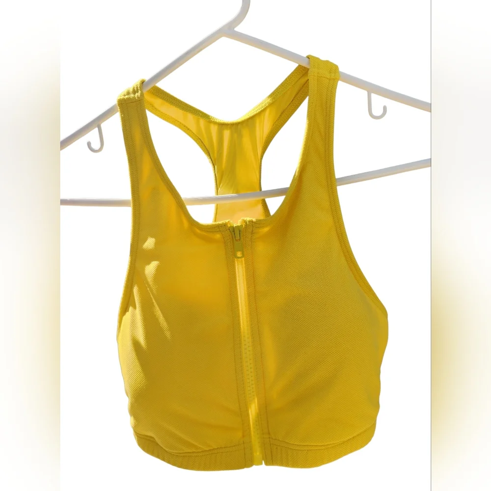 Women's Zip Up Sports Bra/swim Top Sz Med
